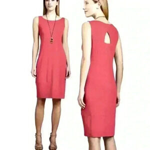Eileen Fisher Coral Jersey Back Cutout Tank Dress Size XS